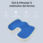 Coussin Coccyx Gel - Assise Zéro Pression