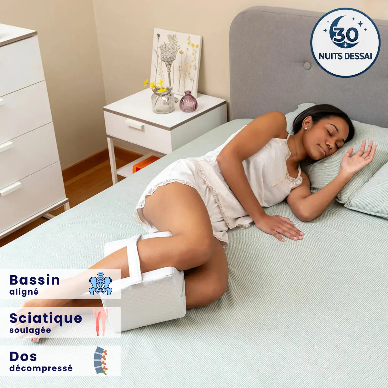 Coussin Genoux Anti-Sciatique Ergonomique