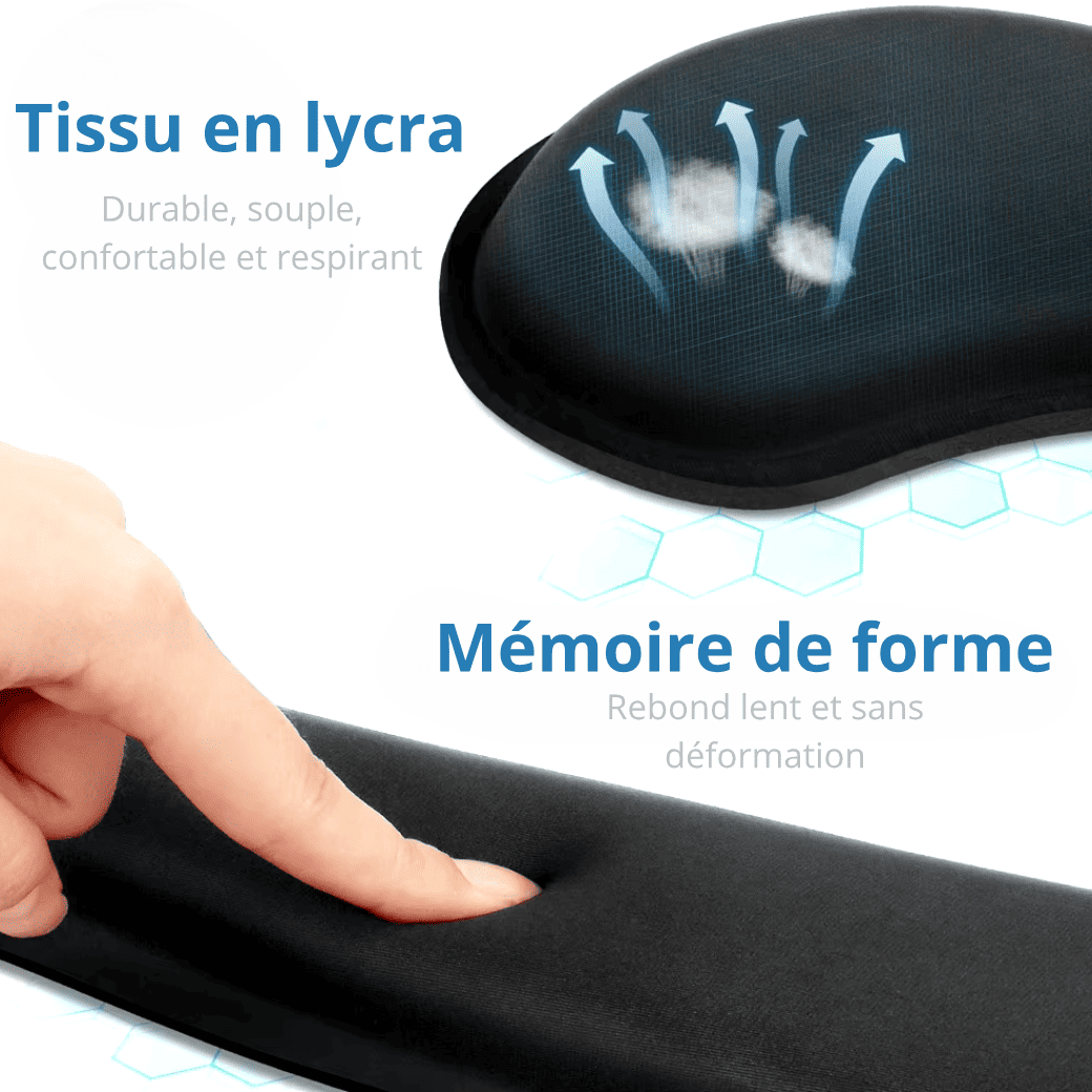 Le Kit Anti-Canal-Carpien - Repose-Poignets Clavier + Souris