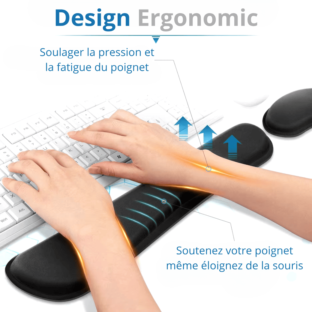 Le Kit Anti-Canal-Carpien - Repose-Poignets Clavier + Souris
